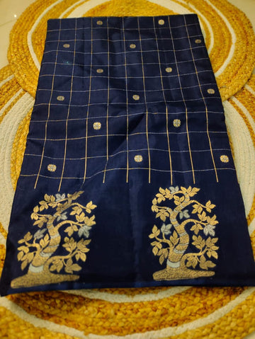 Zute tussur Silk Saree