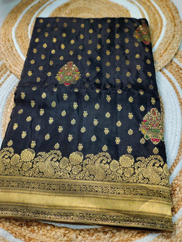 Pure mashroom Silk Saree
