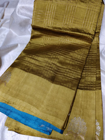 100% silk mark certified green Mango silk saree