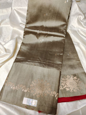 100% silk mark certified green Mango silk saree