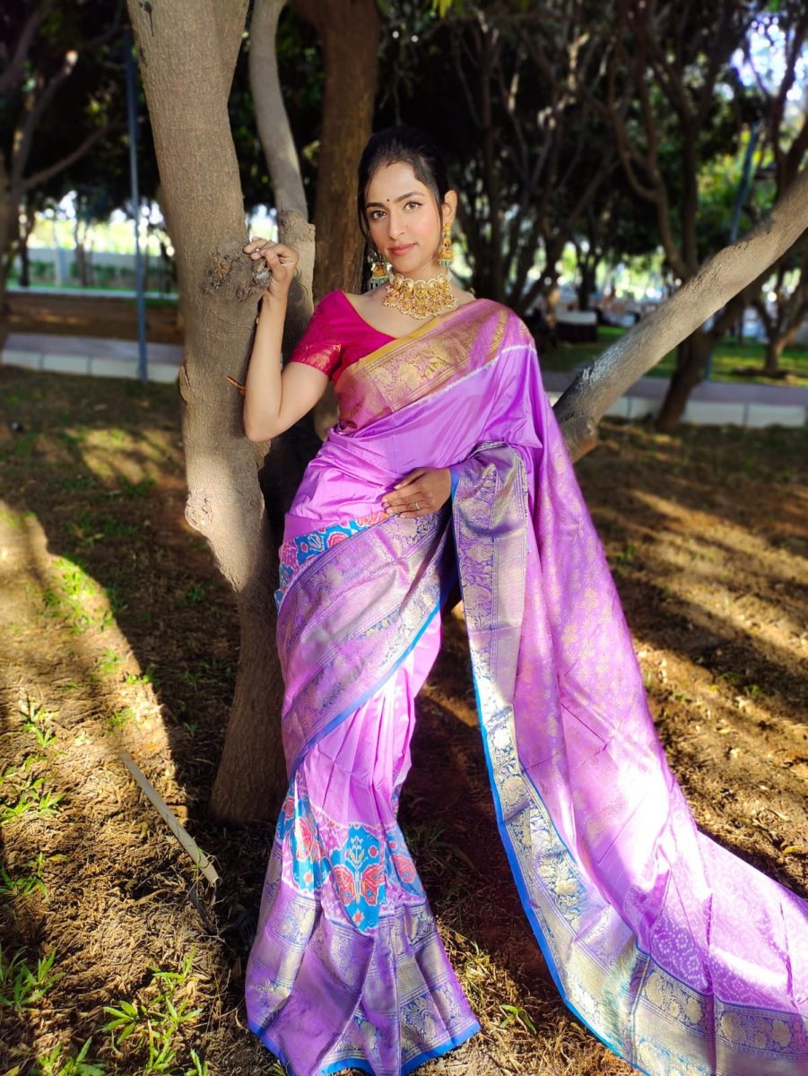 unique exclusive designer trill patola ikkat pattu sarees with Rich fallu with with kanchi boader
