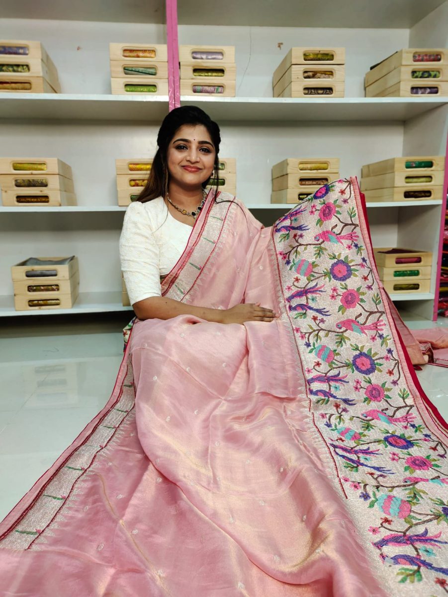 Banarasi pure tishu paithani Silk Saree