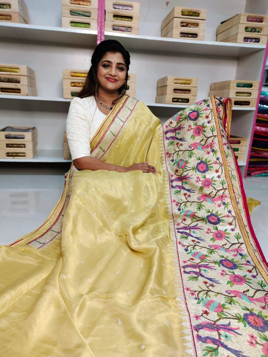 బనారసి ప్యూర్ తీషు పైథాని సిల్క్ చీర