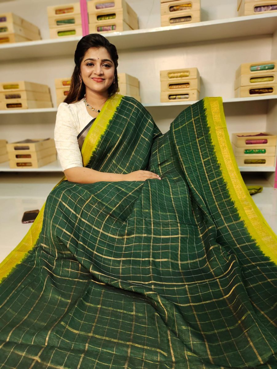Georgette kalamkari Silk Saree