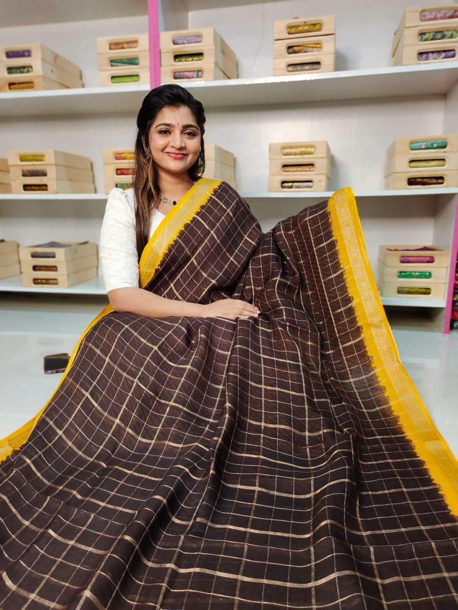 Georgette kalamkari Silk Saree