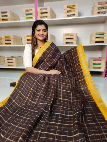 Georgette kalamkari Silk Saree