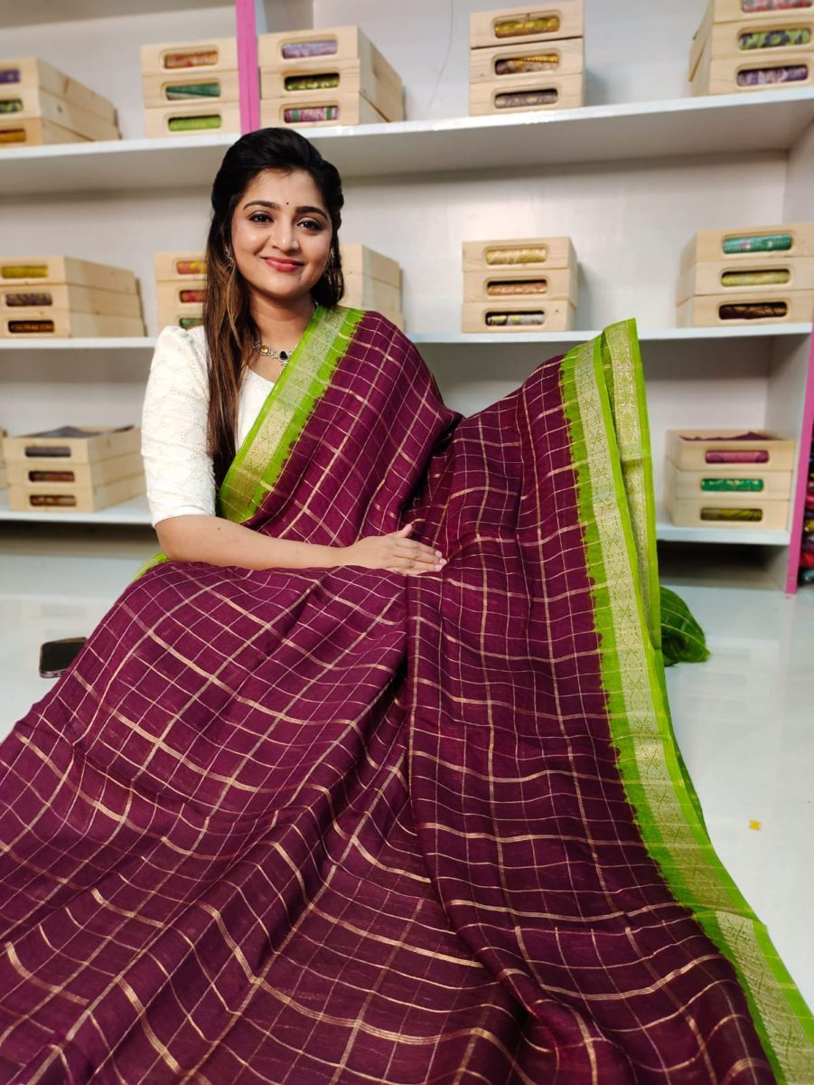 Georgette kalamkari Silk Saree