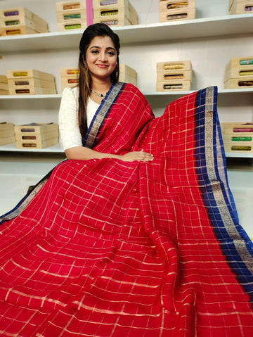 Georgette kalamkari Silk Saree