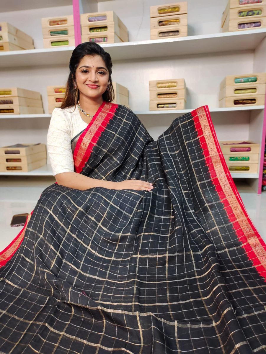 Georgette kalamkari Silk Saree