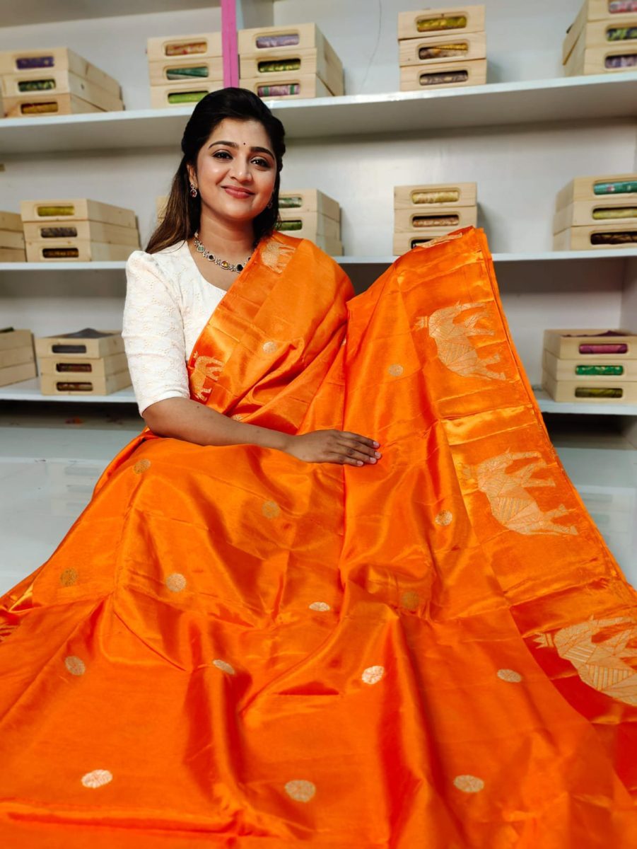Raw mango Silk Saree