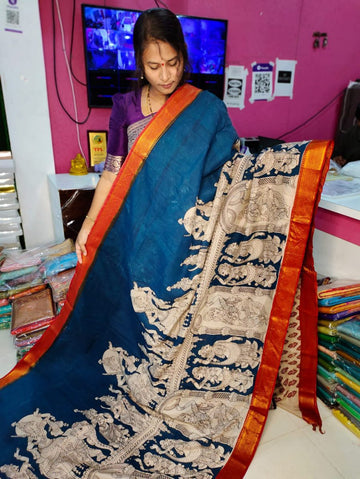 Mangala giri pattu Saree kalamkari Silk Saree