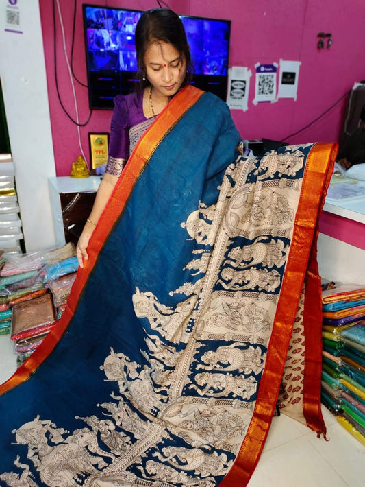 Mangala giri pattu Saree kalamkari Silk Saree