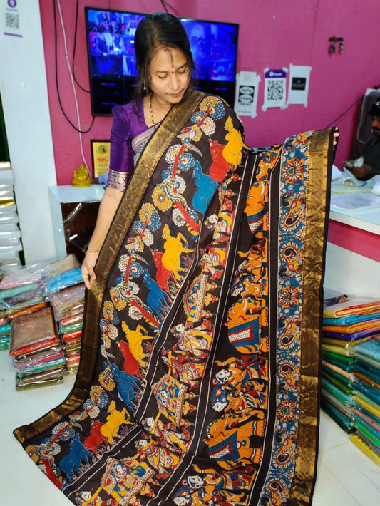 Mangala giri pattu Saree kalamkari Silk Saree