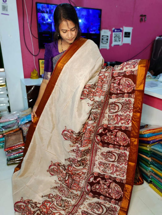 Mangala giri pattu Saree kalamkari Silk Saree