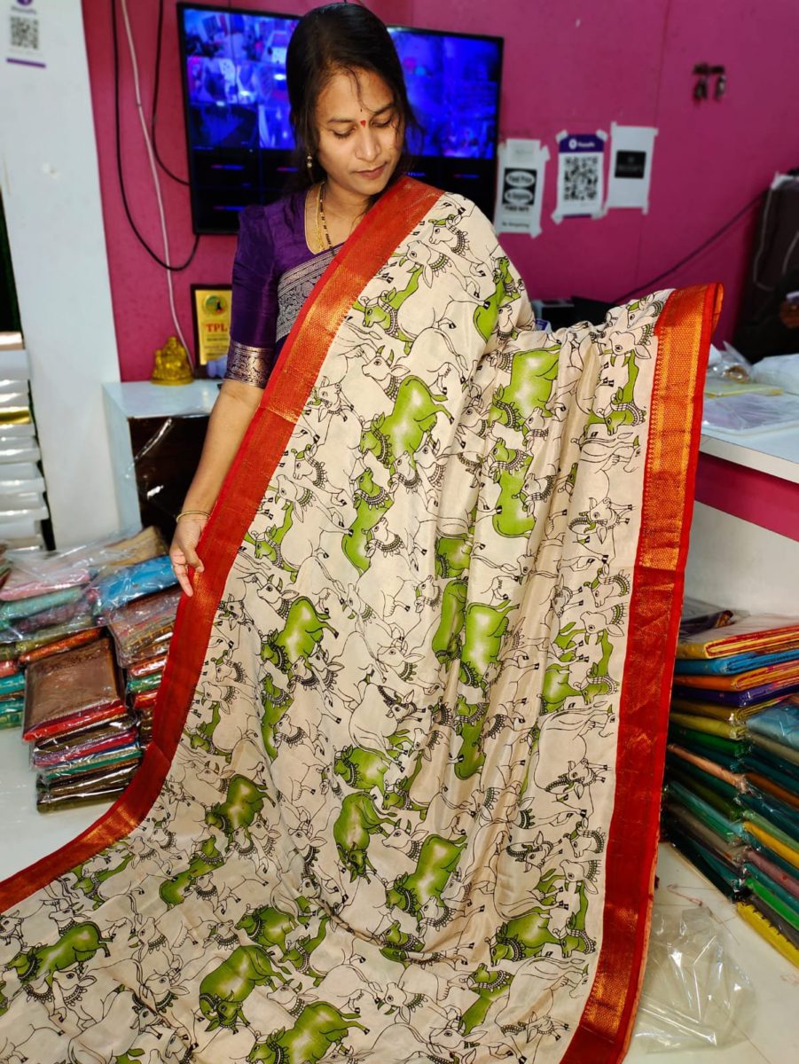 Mangala giri pattu Saree kalamkari Silk Saree