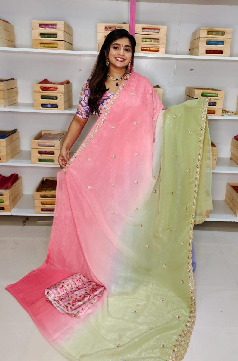 Tussur Crush Silk Saree