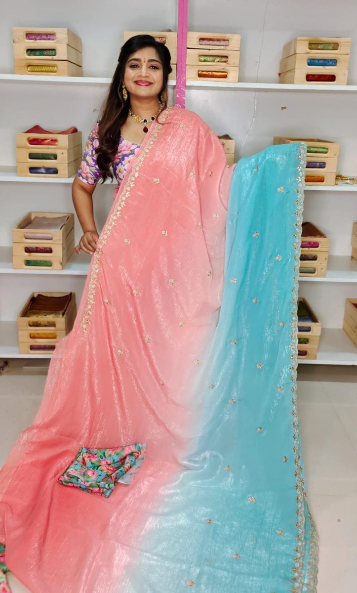 Tussur Crush Silk Saree