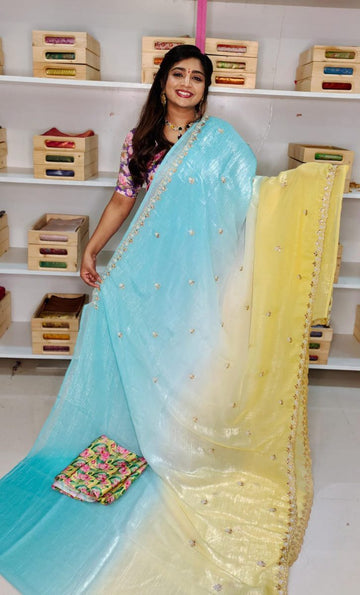 Tussur Crush Silk Saree