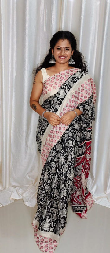Chennuri kalamkari Silk Saree