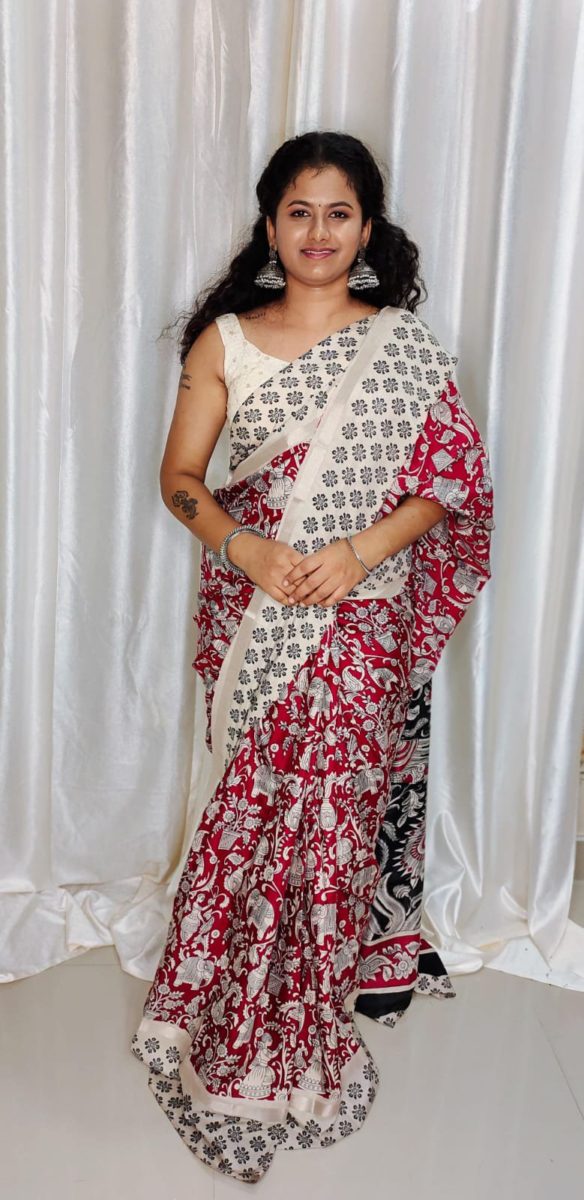 Chennuri kalamkari Silk Saree