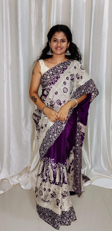 Chennuri kalamkari Silk Saree