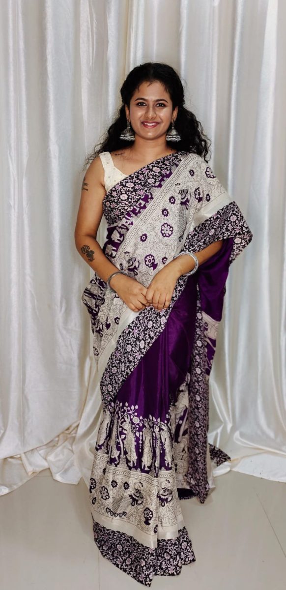 Chennuri kalamkari Silk Saree