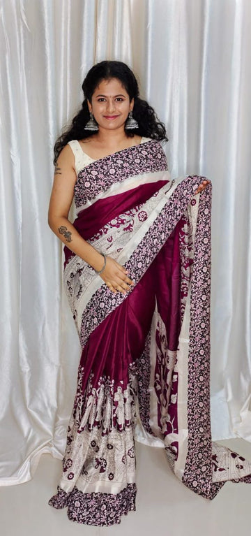 Chennuri kalamkari Silk Saree