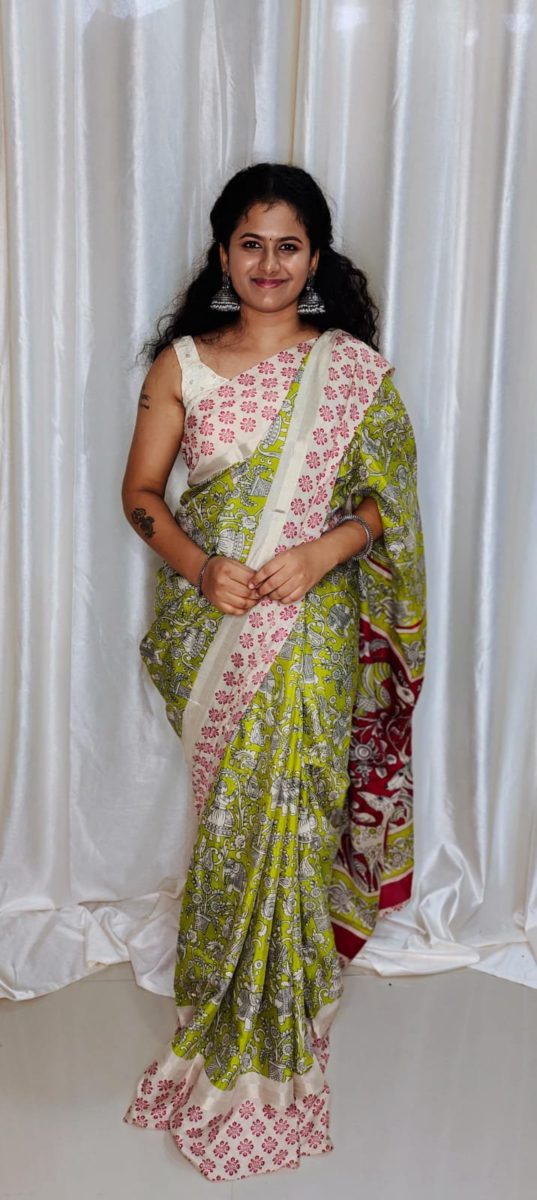 Chennuri kalamkari Silk Saree