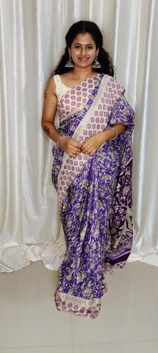 Chennuri kalamkari Silk Saree