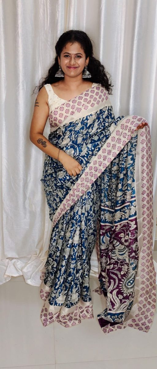 Chennuri kalamkari Silk Saree