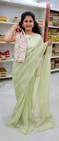Jimmy chu work Saree
With digital printing blouse