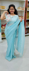 Jimmy chu work Saree
With digital printing blouse