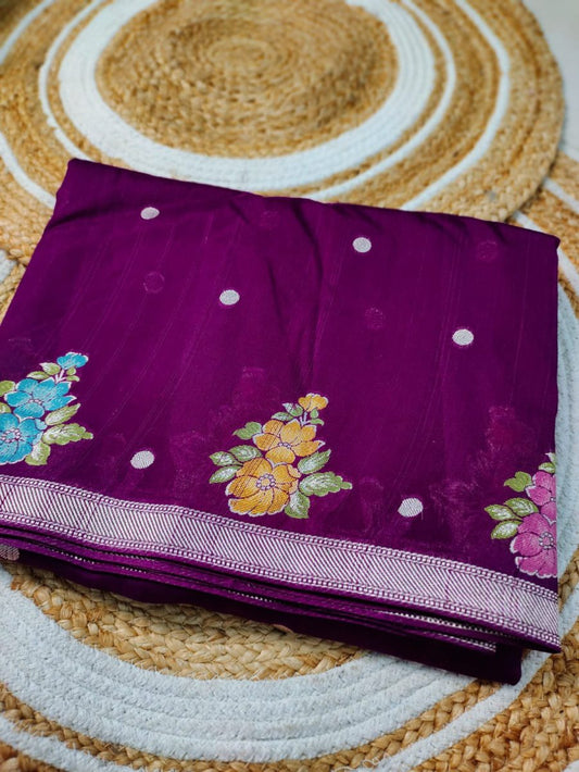 Zute tussur Silk Saree