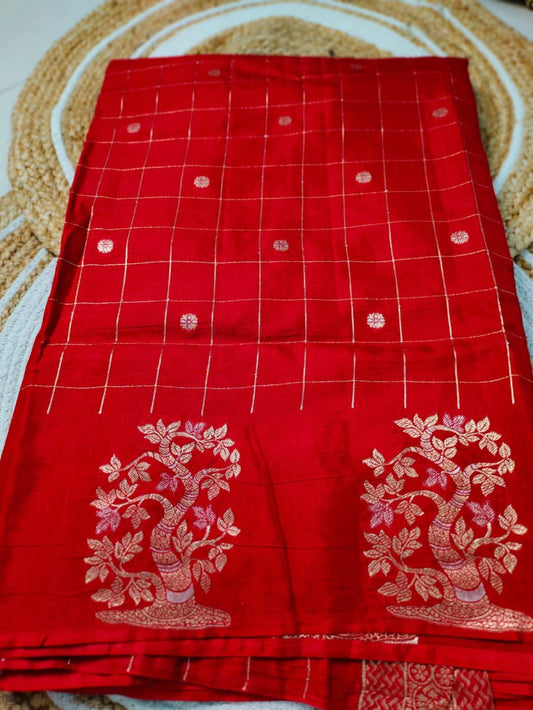 Zute tussur Silk Saree
