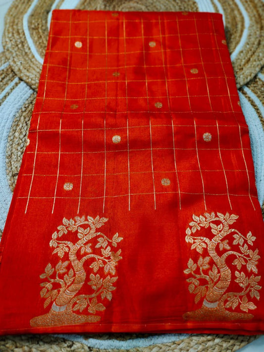 Zute tussur Silk Saree
