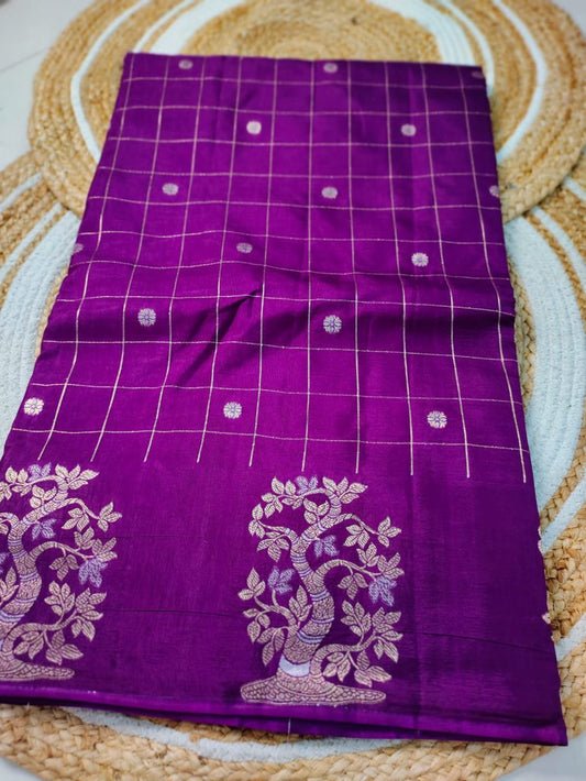Zute tussur Silk Saree