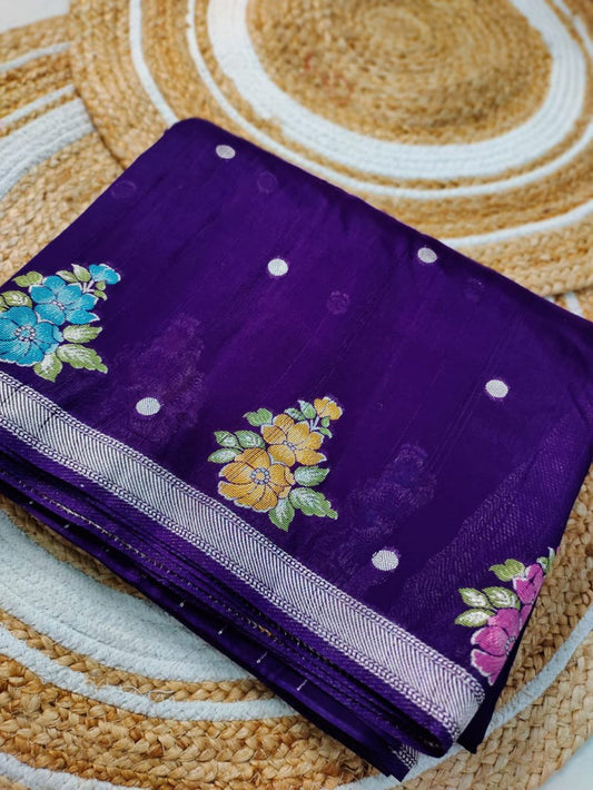 Zute tussur Silk Saree