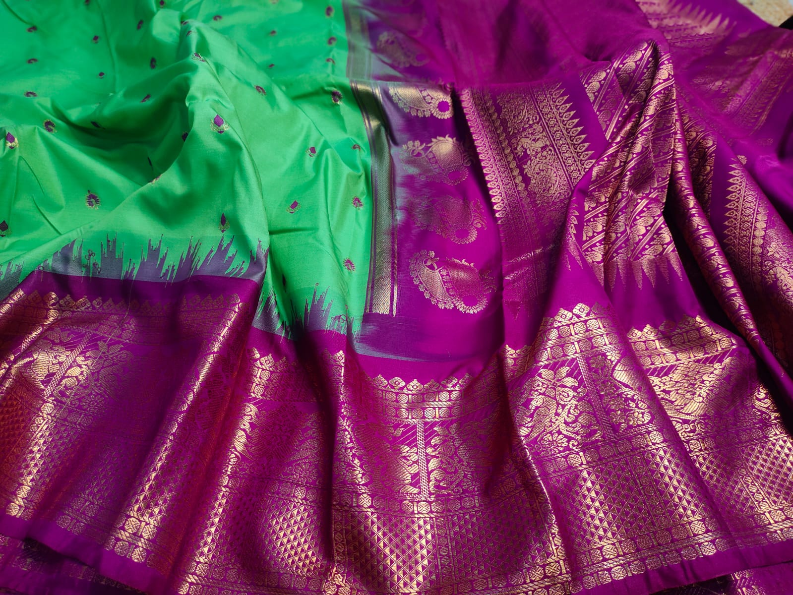 Primeme Meenakari gadwal silk saree