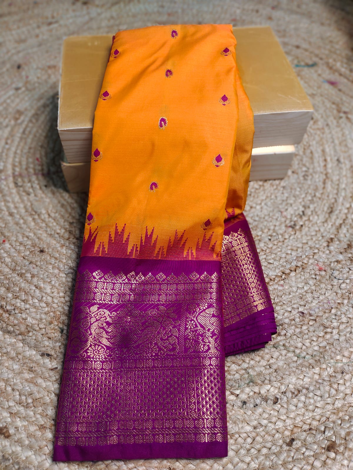Primeme Meenakari gadwal silk saree
