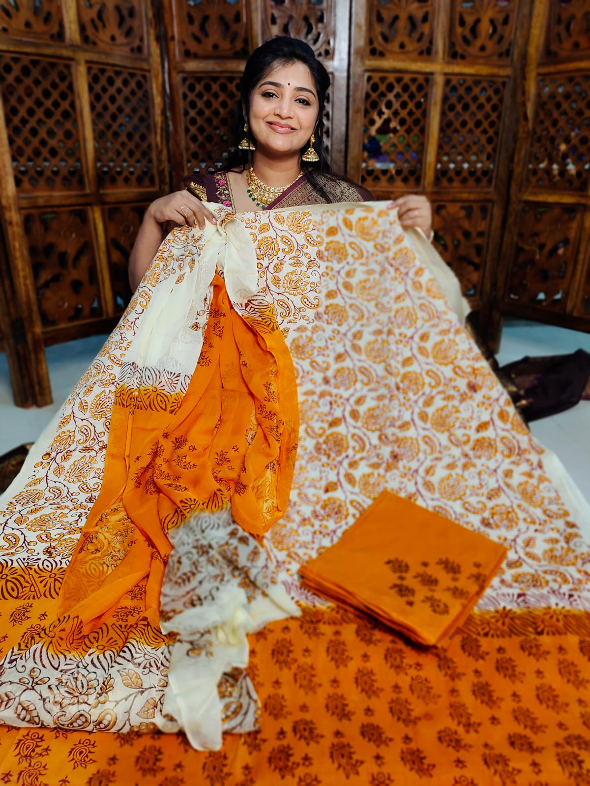 Kalamkari cottone dress material