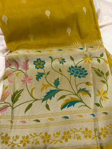 Paithani zute silk saree