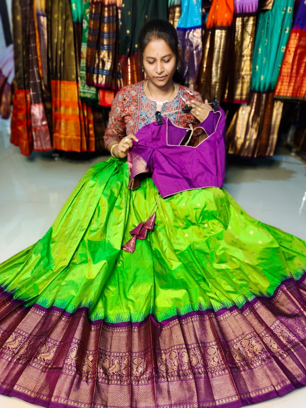 Gadwal sale lehangas