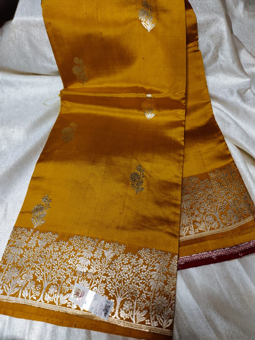 100% silk mark certified green Mango silk saree