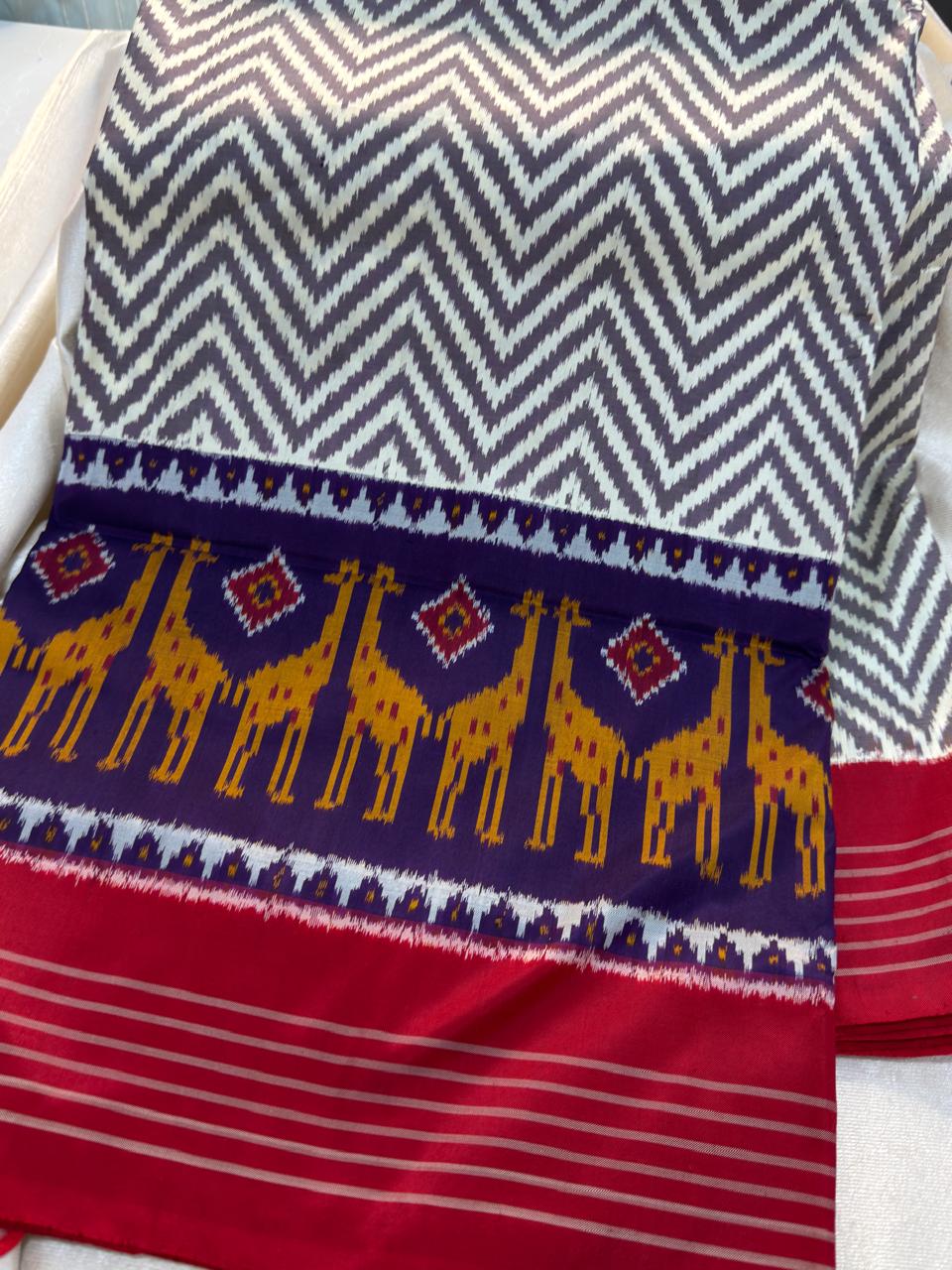 50% ikkat pattu saree