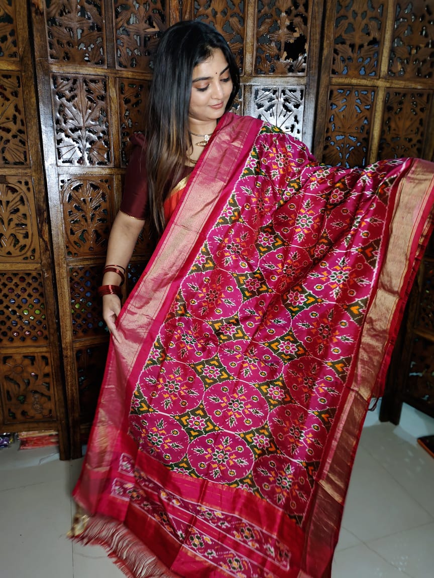 Ikkat duppata 
100% silk Mark certified
