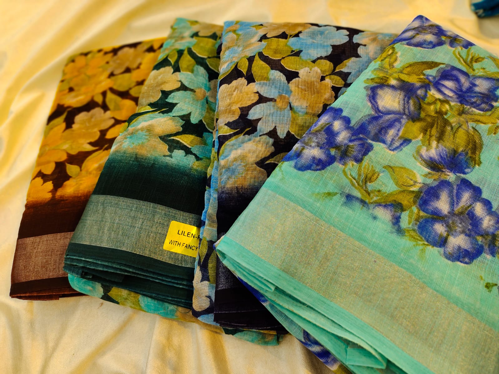 1+3 linen sarees