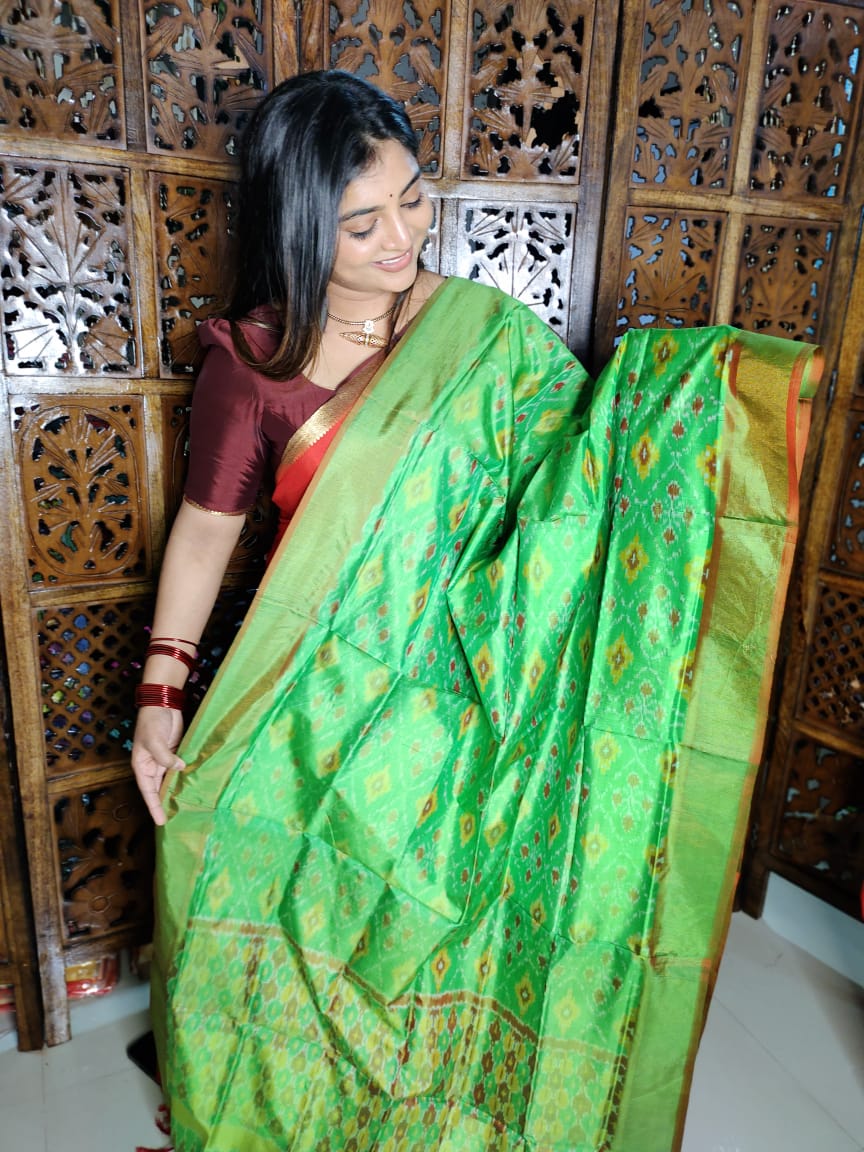Ikkat duppata 
100% silk Mark certified