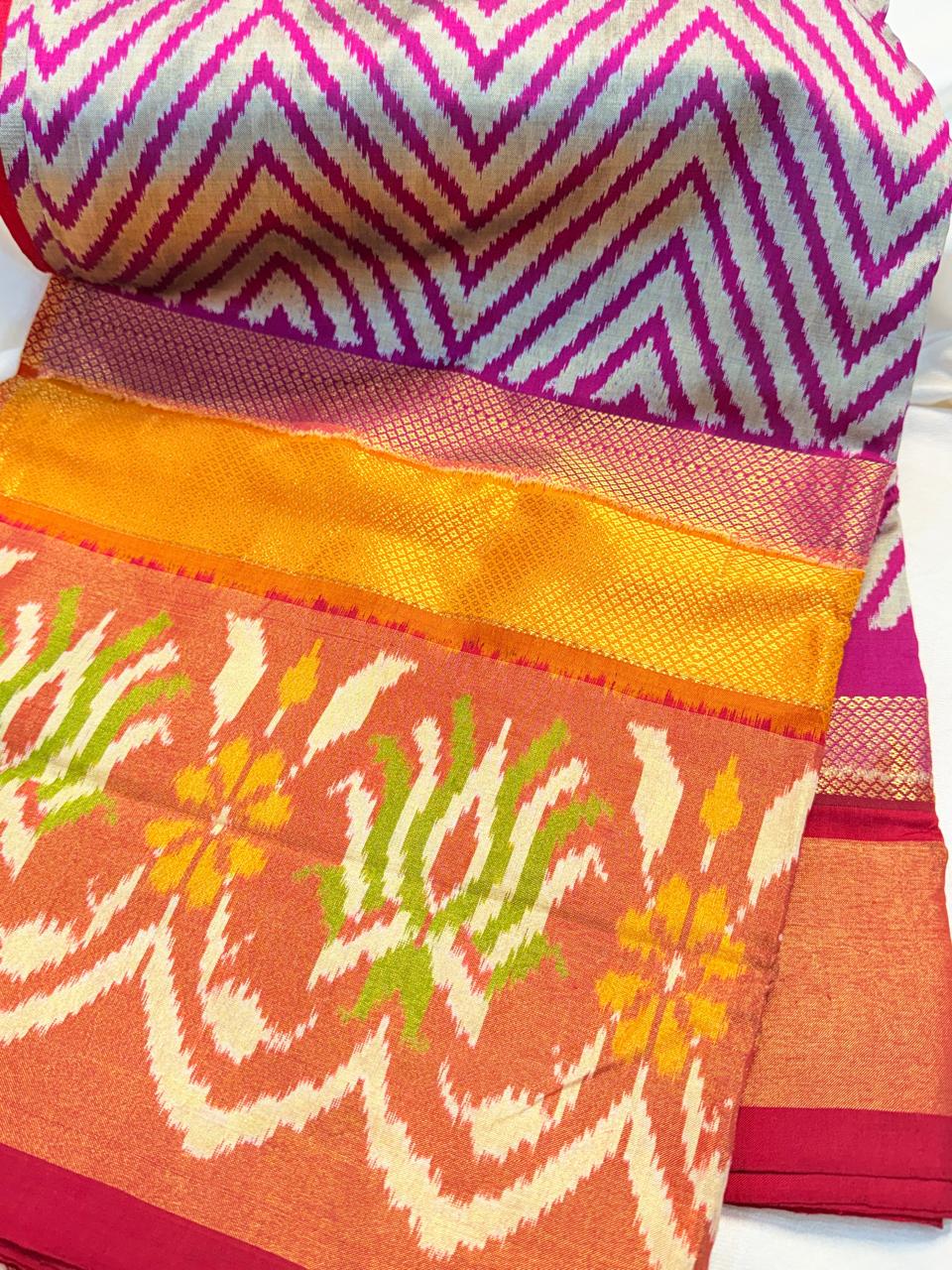 50% Offer Ikkat Pattu Saree