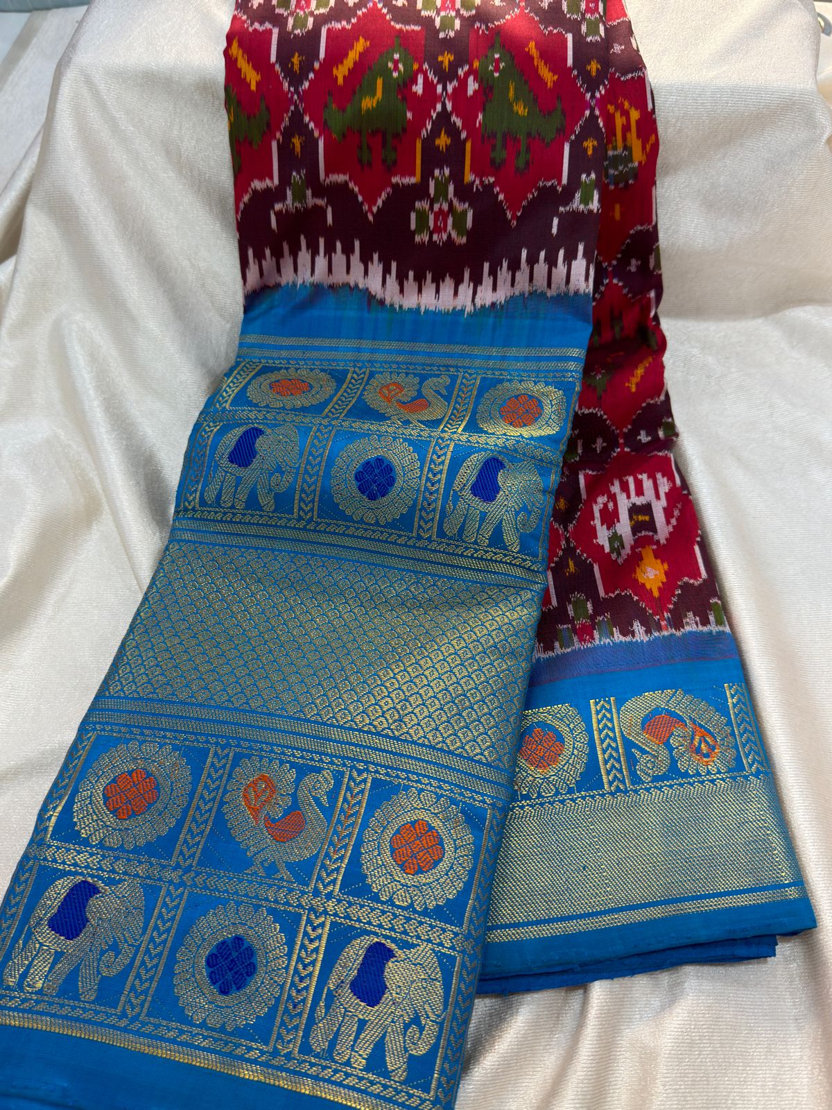 50% ikkat pattu saree