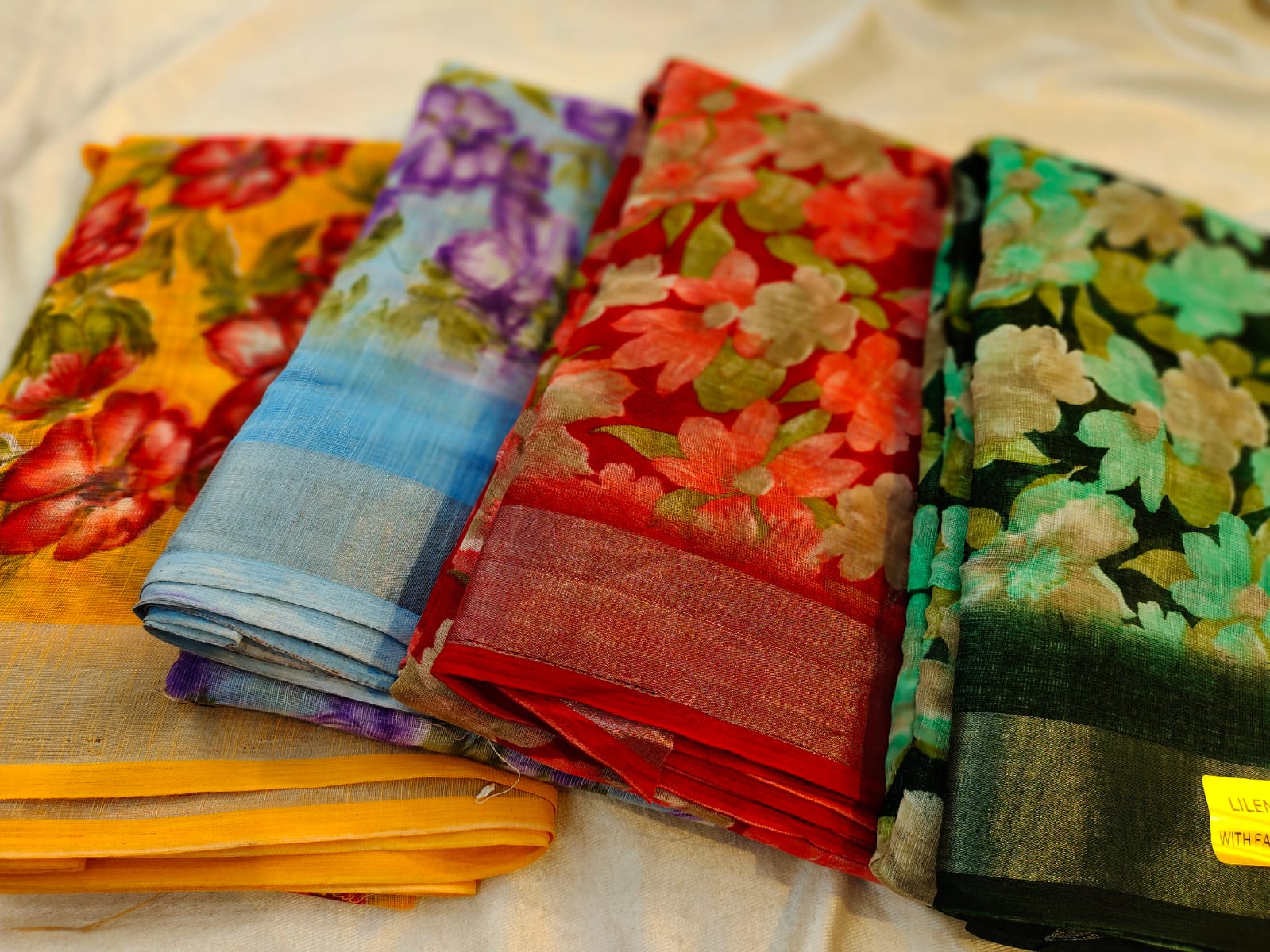 1+3 linen sarees